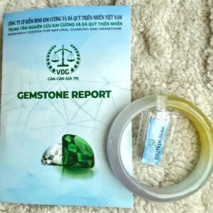 100% genuine grade a natural untreated deep green yellow jadeite bangle 55.5 mm